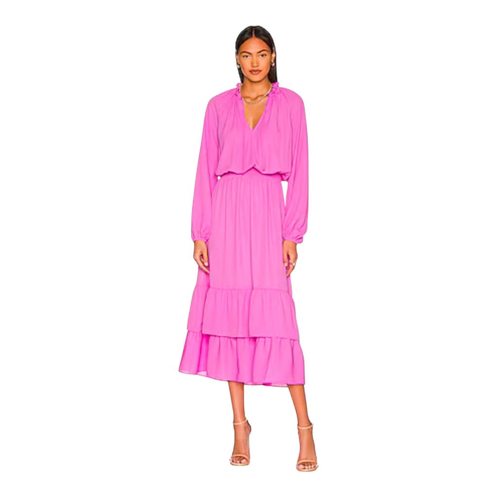 Revolve X Show Me Your Mumu Cait Midi Dress In Bubble Gum Pink Xxl